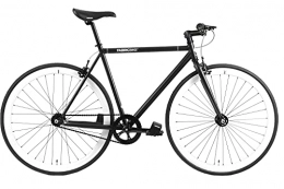 FabricBike Vélos de routes FabricBike- Vélo Fixie Noir, Fixed Gear, Single Speed, Cadre Hi-Ten Acier, 10Kg (L-58, Black & White)
