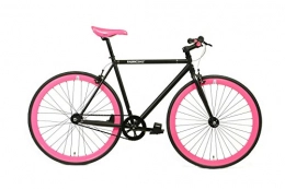 FabricBike vélo FabricBike- Vélo Fixie Noir, Fixed Gear, Single Speed, Cadre Hi-Ten Acier, 10Kg (M-53, Matte Black & Fuchsia)