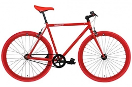 FabricBike vélo FabricBike- Vélo Fixie Noir, Fixed Gear, Single Speed, Cadre Hi-Ten Acier, 10Kg (S-49, Fully Glossy Red)