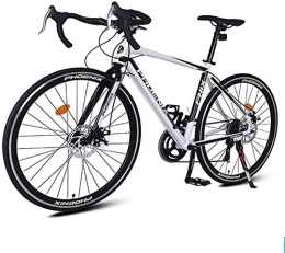 GJZM vélo GJZM Vélos de Route pour Adultes Vélo de Route en Aluminium léger Vélo de Ville de Banlieue avec Frein à Disque Double 700 * 23C Roues Taille Unique Blanc-Blanc