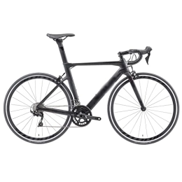 HESND Vélos de routes HESND zxc Vélos pour adultes Vélo de route en fibre de carbone Vélo de course Cadre en fibre de carbone Vélo avec kit de vitesse Poids léger (couleur : noir)