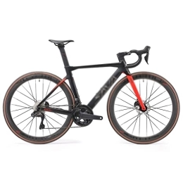 IEASE vélo IEASEzxc Bicycle Electronic Shifting Road Bike Carbon Fiber Road Bike with Di2 24 Speed Bike Full Carbon Fiber Frame 700c Adult Bike (Color : Black, Size : Shimano DI2 24S_47)