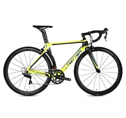 LYGID vélo LYGID Vélo de Route de Fibre de Carbone 700C 22 Vitesses Système Bicyclette Ultraléger, Frein Double V, Jaune, 50cm