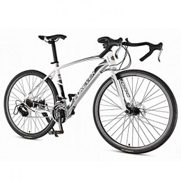 MJY vélo MJY Vélo de route pour hommes, vélo de route à cadre en acier à haute teneur en carbone 21 vitesses, vélo de course en acier avec double frein à disque, blanc