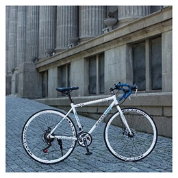 QILIYING vélo QILIYING Cruiser vélo 700C Aluminium Road Bike 21 27 30 Bend de Vitesse Double Disque Freins à Double Disque Sports Vélo Étudiante Vélos pour Adultes by (Color : White Blue, Number of speeds : 30)