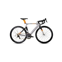 QYTEC vélo QYTEC zxc Vélo de route pour homme en fibre de carbone 22 vitesses adulte homme femme vélo de course vélo aérodynamique cadre jante en carbone (couleur : jaune, taille : 48 cm (160 cm-175 cm))