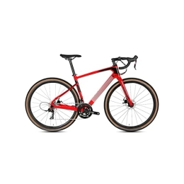 TABKER vélo TABKER Vélo de Route Bicycle Carbon Integrated Handlebar Hidden Inner-Cable Frame GroupsetDisc Brak (Color : Red, Size : X-Large)