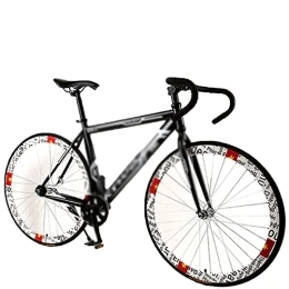 TABKER  TABKER Vélo vélo de route vélo de route engrenage fixe cadre musculaire flexion adulte homme et femme course pneu solide vitesse unique (couleur : rouge, taille : 66 cm)