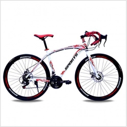 HCMNME vélo Vélo de montagne, Vélo de 26 pouces Variable Variable Vitesse Vitesse Double disque Freins de course Vélo 40 Roues Cutter Cadre en alliage avec freins à disque ( Color : White Red , Size : 24 speed )