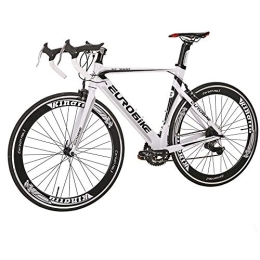 EUROBIKE vélo Vélo de route 54 cm pour adultes et femmes, 14 vitesses, vélo de course léger XC7000 (blanc)