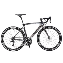 SAVADECK vélo Vélo de Route Carbon, SAVADECK Homme de Course de vélos en Fibre de Carbone T800 avec Groupe Shimano 105 7000 22 Vitesses (Noir & Gris, 50cm)