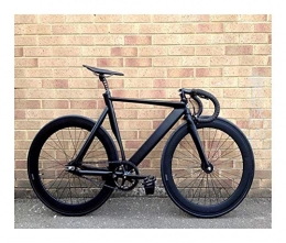 Without logo vélo without logo AFTWLKJ Cadre Fixe de Vitesse vélo Urbain Piste cyclable en Alliage d'aluminium Commute vélo 70mm Jante vélo vélo de Route (Color : Black, Size : 53CM)