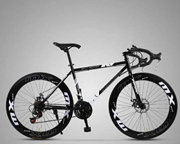XIAOSHAN vélo XIAOSHAN Vélo de route à pignon fixe, 24 vitesses, double frein à disque, pour adultes et femmes de 66 cm (160–185 cm) Pureblack