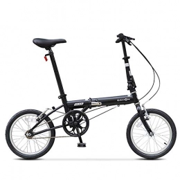 DJYD Vélos de villes 16" Mini Vélos pliants, adultes Hommes Femmes étudiants Poids léger vélo pliant, haute teneur en carbone cadre en acier renforcé Commuter Vélo, Bleu FDWFN (Color : Black)