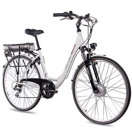 CHRISSON Vélos de villes 28 "City Pedelec E-Bike Vélo en aluminium de chrisson E de Lady avec 7 g Shimano Blanc 50 cm de 71, 1 cm (28 pouces)