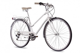 CHRISSON Vélos de villes 28 "Nostalgie City de City Bike Vélo chrisson Femme Vintage City Lady 6S Shimano Blanc 2017