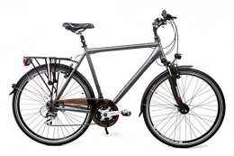 Unbekannt vélo 28 pouces en aluminium Shimano Mifa Trekking Vélo pour homme 24 vitesses Moyeu dynamo RH 60 cm Gris