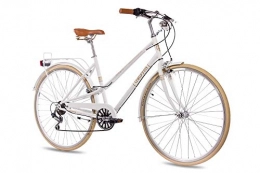 CHRISSON Vélos de villes 28 "Vintage City de City Bike Vélo chrisson Femme Old City Lady 6S Shimano Blanc mat