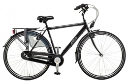 amiGO vélo Amigo Bright - Vélo de ville pour homme - 28 pouces - Convient à partir de 165 à 170 cm - Dérailleur Shimano 3 vitesses - Vélo de ville avec frein à main, rétropédalage, éclairage et béquille - Noir