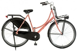 amiGO Vélos de villes Amigo Eclypse - Vélo de ville pour femme - Vélo 28" - Convient à partir de 175 à 185 cm - Vélo de ville avec frein à main, rétropédalage, porte-bagages avant, éclairage et béquille - Rose / noir