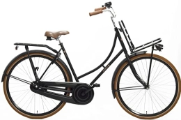 amiGO vélo Amigo Go Basic City Bike – Vélo pour femme 28" – Vélo hollandais pour femme – Convient à partir de 175 à 185 cm – Vélo de ville avec frein à main, éclairage et support de vélo – Noir