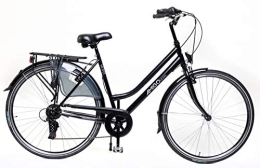 amiGO vélo Amigo Moves - Vélos de Ville pour Femmes - Vélo pour Femmes 28 Pouces - Convient à partir de 180-185 cm - Shimano 6 Vitesses - Vélo de Ville avec Frein à Main, béquilles pour vélo et éclairage - Noir