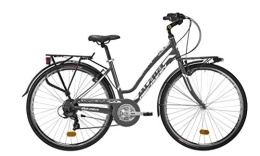 Atala Vélos de villes Atala 2020 Discovery Vélo de ville pour femme, 21 vitesses, anthracite, blanc, taille 49 (M)