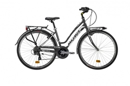 Atala Vélos de villes Atala Vélo de ville pour femme modèle 2020 Discovery, 21 vitesses, couleur anthracite – blanc, taille 44 (S)