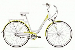 breluxx Vélos de villes Breluxx® Vélo pour femme 28" en aluminium Art Deco 3, frein à rétropédalage, Nexus 3 vitesses moyeu dynamo + éclairage, vélo rétro, blanc / vert – Modèle 2020