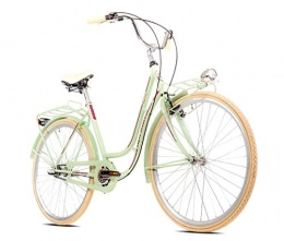 breluxx Vélos de villes breluxx® Vélo pour femme Amsterdam 28" 1 vitesse, frein à rétropédalage, vélo de ville avec panier + éclairage rétro vélo crème - Modèle 2020