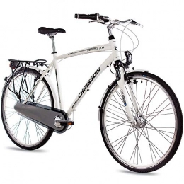 CHRISSON Vélos de villes CHRISSON Vélo de ville Sereto 3.0 pour homme - 28 pouces - Blanc - Avec moyeu Shimano Nexus 7 vitesses - Frein à rétropédalage et dynamo moyeu - Vélo de ville avec fourche Suntour