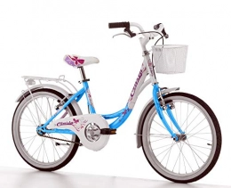 Cicli Cinzia Vélos de villes Cicli Cinzia Citybike Liberty Vélo pour Fille sans Vitesses Freins V-Brake Aluminium Bleu Perle / Blanc Roues 20 Pouces