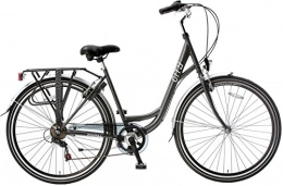 POPAL Vélos de villes City 28 pouces 57 cm Femme 6SP V-Brake Gris