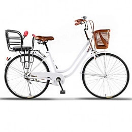 COUYY Vélos de villes COUYY Vélos, Vélomoteurs, Ordinaire Étudiant Ville Lady Vélo De Banlieue, Blanc, 24 inches