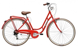 Adriatica Vélos de villes Danih Shimano Vélo 28" pour femme, 6 vitesses, couleur rouge