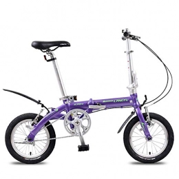 DJYD vélo DJYD Mini vélos pliants, Portable léger 14" en Alliage d'aluminium Urbain Banlieue de vélos, Super Compact monovitesse Pliable Vélo, Violet FDWFN (Color : Purple)
