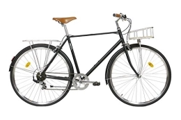 FabricBike vélo FabricBike Classic- Vélo de Ville, 28", Velo de Ville Classique, Bicyclette avec Panier, Selle Confortable. Shimano 7 Vitesses (M-53cm, Classic Matte Black Deluxe)