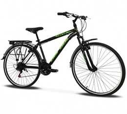 Geroni Vélos de villes Geroni TRX CTB Vélo de ville pour vélo de 28" Noir Sport Trekking 21 V Vitesse (vert)