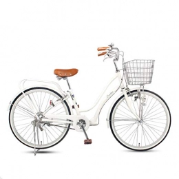 GHH vélo GHH Vélo de Ville Vintage City Classic 1 Vitesses 26 Pouces Bicyclette Femme Utilisé pour Faire du Shopping / Voyager / Travailler, Blanc