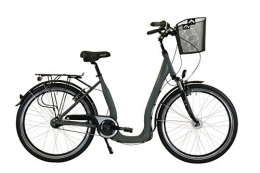 Hawk Vélos de villes Hawk City Comfort Deluxe Plus Panier inclus, Adulte (unisexe), gris, 26''