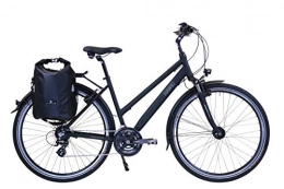Hawk Vélos de villes HAWK Trekking Lady Premium Plus Sac inclus Noir 44 cm