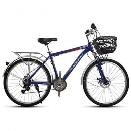 JLQWE Vélo VTT Mountain Bike, 26 « » Mountain Bicycles 21 Vitesses Légère en Alliage D'aluminium Cadre Suspension Frein À Disque Avant avec Selle (Color : Blue)