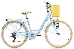 KS Cycling Vélos de villes KS Cycling Vélo de Ville Femme 26'' Cantaloupe Bleu avec Panier TC 48 cm Dacapo