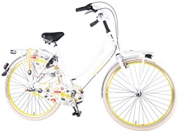 Kubbinga vélo Kubbinga Femme Salutoni Urban Transport Dessin animé Nexus 3 Vitesses Shimano Vélo de Ville Femme, Blanc satiné, 71, 1 cm