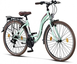 Licorne Bike vélo Licorne Bike Stella Premium City Bike 24, 26 et 28 pouces – Vélo pour filles, garçons, hommes et femmes – Dérailleur 21 vitesses – Vélo hollandais, Femme, menthe, 28