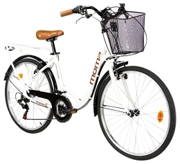Moma Bikes Vélos de villes moma bikes Vélo de Ville Shimano. Aluminium, 18 Vitesses, Roues de 26", Blanc