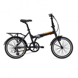 Muziwenju vélo MUZIWENJU Alliage d'aluminium 20 Pouces 8 Vitesses Portable léger Petit diamètre de Roue vélo Pliant, Voiture de Ville, Mode Simple-Noir (Color : Black, Edition : 20 inch)