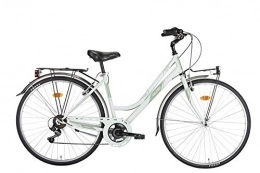 Olmo vélo Olmo Vélo de ville pour femme Bivio 28" 7 vitesses Blanc / vert Taille du cadre 46 cm