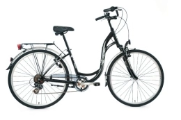 Leaderfox Vélos de villes VELO de Ville pour femme - Cadre aluminium Noir - poids 15, 8 kg - 7 vitesses - Fourche avant RST - Ref "REGION" 2011