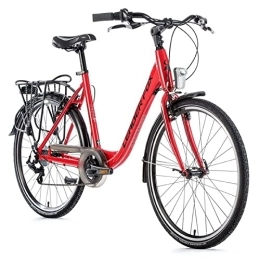 Leaderfox Vélos de villes Velo musculaire city bike 26 leader fox domesta 2021 femme rouge 7v cadre alu 19 pouces (taille adulte 175 183 cm)